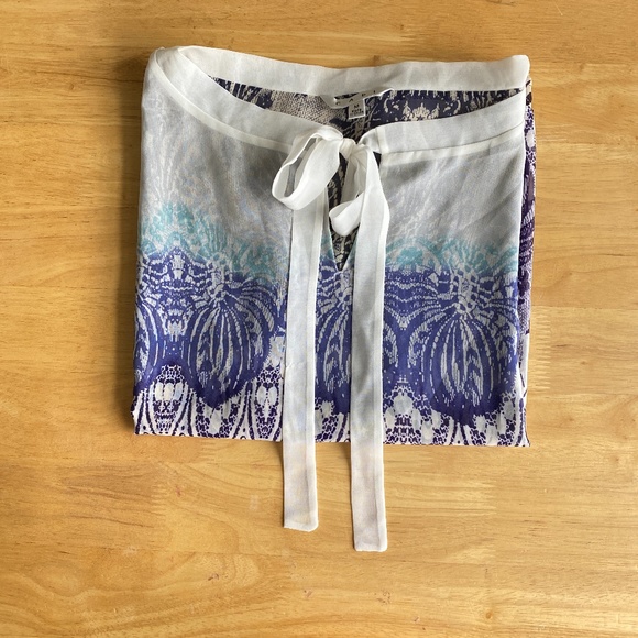 CAbi White Blue Purple Ombre Chiffon Blouse - Picture 2 of 9